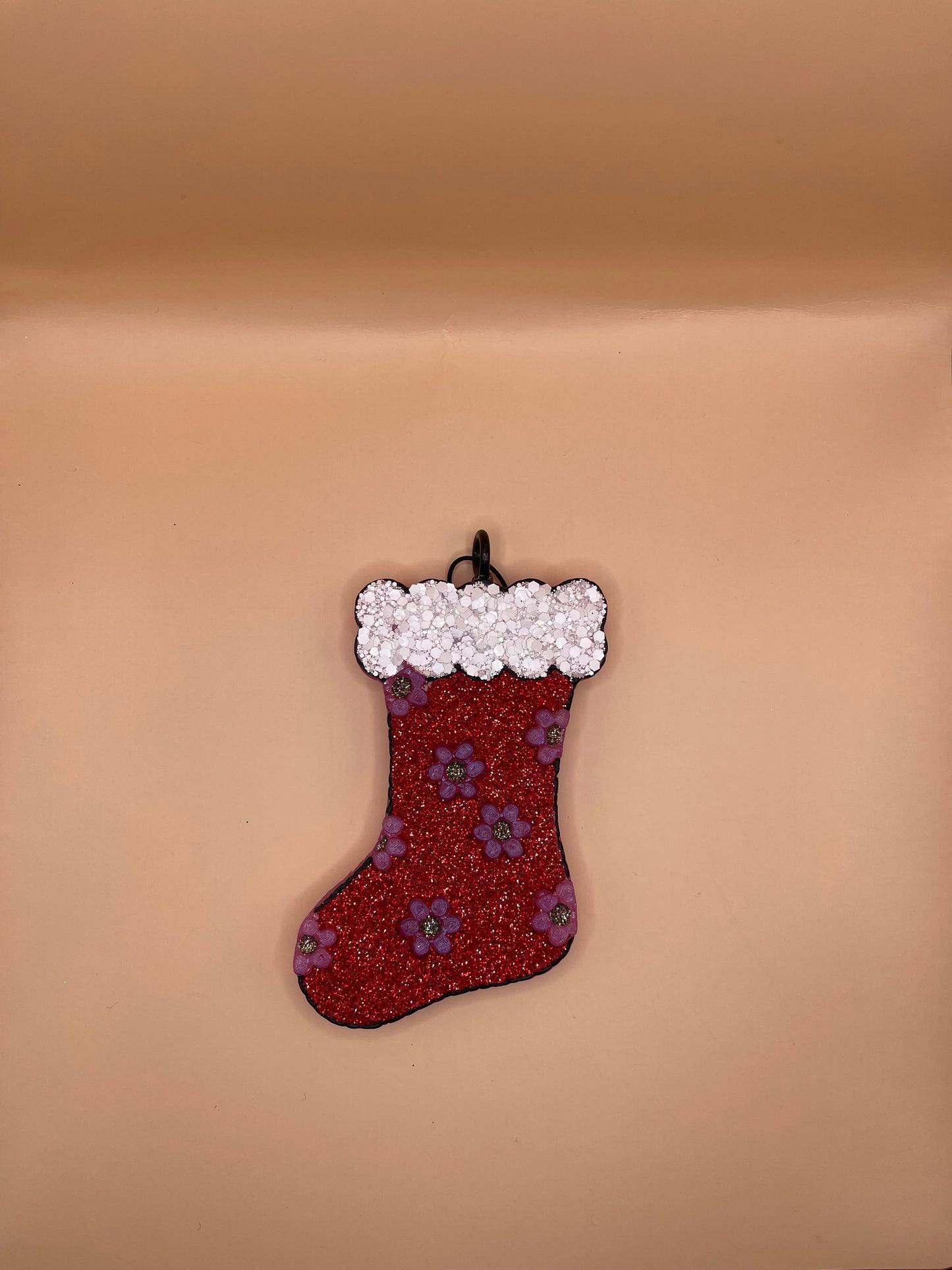 Christmas Stocking (Chunky White Glitter)