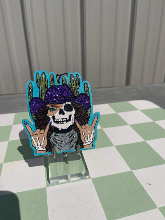 Cowgirl Skeleton (Purple Cowboy Hat)
