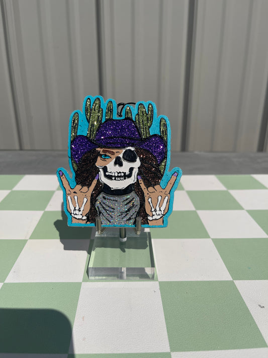Cowgirl Skeleton (Purple Cowboy Hat)