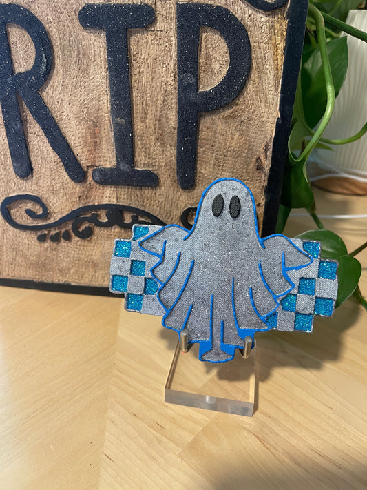Ghost with Checkered Background
